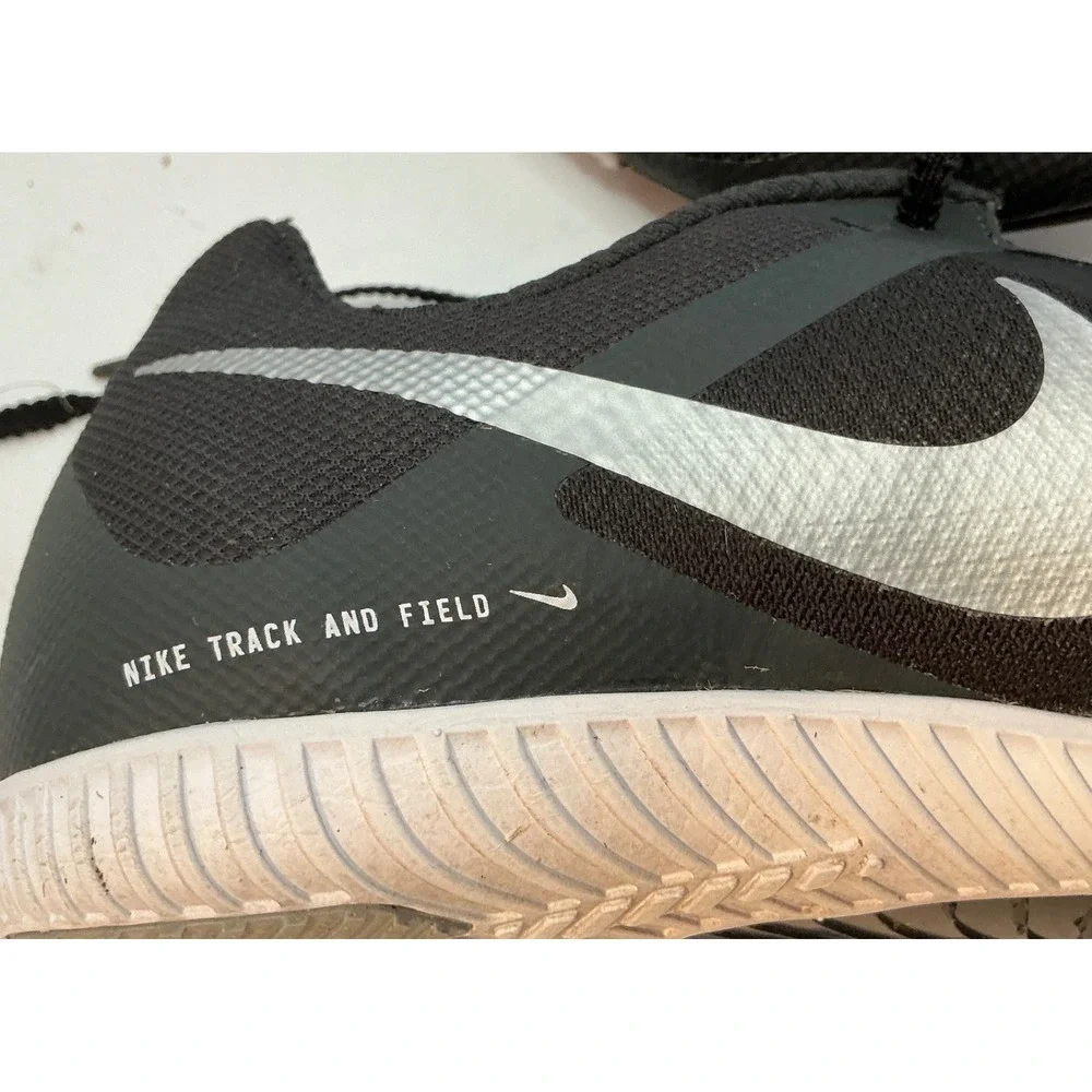 Nike Track and Field Racing Spikes Black Silver Mesh Cleats with Bag and Tool 12